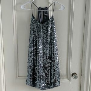 Silver sequin mini